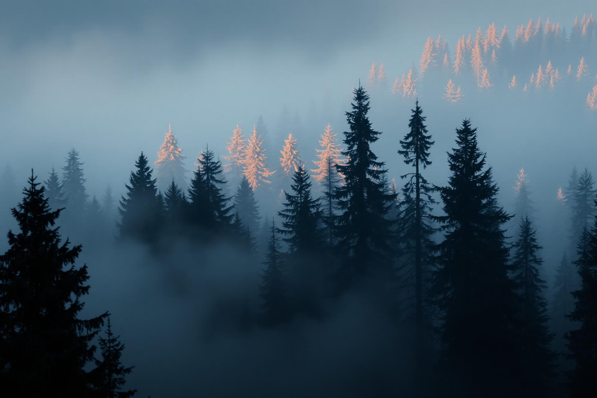 Nebliger Schwarzwald im Morgenlicht